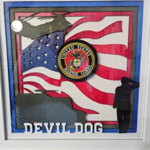 U.S. Marine Corps emblem with American flag.