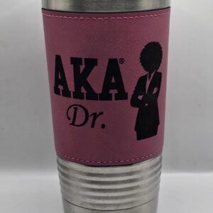 Pink AKA Dr. stainless steel travel tumbler