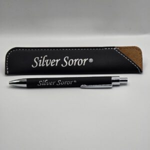 Black Silver Soror pen with matching case