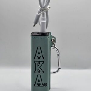 Teal AKA power bank keychain with cable